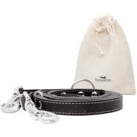 Freudentier Hundeleine aus zertifiziertem Leder 2m, verstellbar schwarz 2 cm