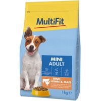 MultiFit Trockenfutter Hund Adult, Mini, mit Rind, Huhn & Mais 1 kg