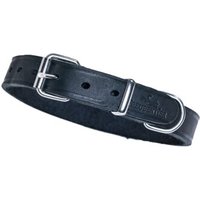 Freudentier Hundehalsband aus weichem Fettleder schwarz 55 cm, 2,2 cm
