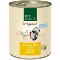 REAL NATURE Light Nassfutter Hund, Adult, Huhn und Pute 6x800 g