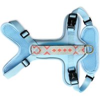 Hey Lana Premium Geschirr Gepolstert mit Reflektoren und Haltegriff korall/hellblau/beige XS