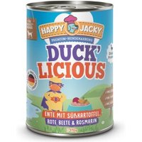 HAPPY JACKY Nassfutter Monoprotein Ente und Süßkartoffel 12x410 g