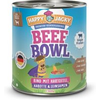 HAPPY JACKY Nassfutter Monoprotein Rind und Kartoffel 6x820 g