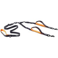 Floxik Doppelleine Komplett-Set - Flexible, reflektierende Hundeleine für zwei Hunde L