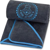 HUND IST KÖNIG ® Hundehandtuch extra saugfähig | Hunde Handtuch aus Mikrofaser mit 4 Eingriffen blau