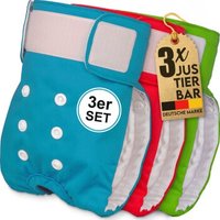 HUND IST KÖNIG Windeln für Hündinnen, saugstarke Windeln, 3-Fach justierbar für festen Sitz blau M