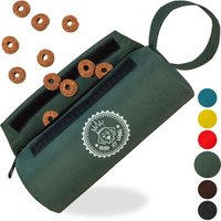 HUND IST KÖNIG ® Futterbeutel Hund | Futterdummy Hunde | Apportierbeutel für Hunde mit Handschlaufe dunkles olivgrün
