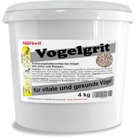 Supravit Vogelgrit – Grit für Vögel & Geflügel – Mineralgrit mit Calcium für Wellensittiche, Papageien, Nymphensittiche, Tauben & Hühner – Verdauungshilfe & Ergänzungsfutter 4 kg
