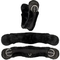 Equinate Western Mondgurt anatomisch Lammfell schwarz 85 cm
