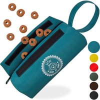 HUND IST KÖNIG ® Futterbeutel Hund | Futterdummy Hunde | Apportierbeutel für Hunde mit Handschlaufe petrol