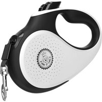 HUND IST KÖNIG Rollleine für Hunde | robuste Hundeleine für kleine & große Hunde | 15-50 kg schwarz/ weiß L