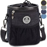 HUND IST KÖNIG ® Premium Leckerlibeutel für Hunde | Robuster Futterbeutel Hunde mit viel Stauraum schwarz