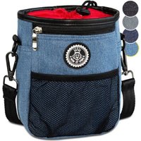 HUND IST KÖNIG ® Premium Leckerlibeutel für Hunde | Robuster Futterbeutel Hunde mit viel Stauraum hellblau