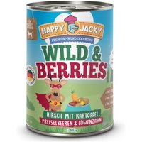 HAPPY JACKY Nassfutter Monoprotein Hirsch und Preiselbeeren 12x410 g