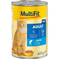 MultiFit Nassfutter Katze Adult, Paté, Lachs 6x400 g