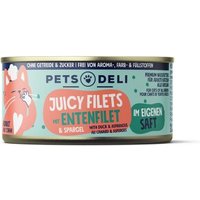 Pets Deli Nassfutter Katze Adult Juicy Filets mit Ente und Spargel 12x70 g