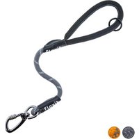 Floxik Kurzführer für Hunde - Kurzleine aus Kletterseilmaterial grau L