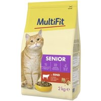 MultiFit Trockenfutter Katze, Senior, Rind 2x2 kg