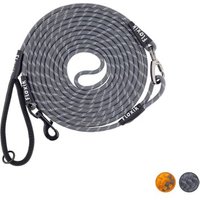 Floxik Schleppleine für Hunde - Tauleine mit Abnehmbarer Handschlaufe grau S