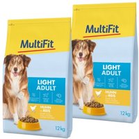 MultiFit Trockenfutter Hund Adult, Light, Huhn mit Reis 2x12 kg