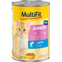 MultiFit Nassfutter Katze Junior, Paté, mit Lachs 6x400 g