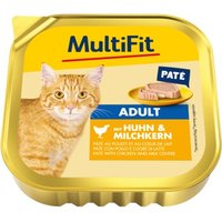 MultiFit Nassfutter Katze Adult, Paté, mit Huhn und Milchkern 16x100 g