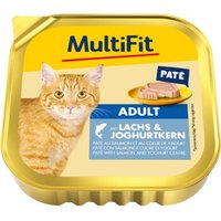 MultiFit Nassfutter Katze Adult, Paté, mit Lachs und Joghurtkern 16x100 g