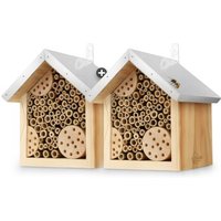 WILDLIFE HOME Bienenhotel mit Metalldach | 2er Set