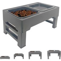 Petsation erhöhter Hundenapf Anti Schling Spritzschutz grau