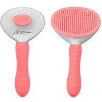 Petsation Tierbürste mit One-Touch-Reinigung weiß/ rosa