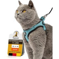 Tierhood Softgeschirr Katze mit Leine hellblau M