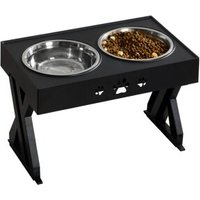 Petsation Hundenapf Erhöht, Futternapf Hund mit Halterung schwarz
