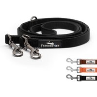 Freudentier Hundeleine 2m, gepolstert & verstellbar schwarz 2,5 cm