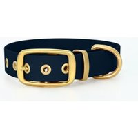 THE DOG IDEA Biothane Halsband Gold Navy XXL