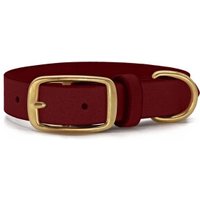 THE DOG IDEA Leder Halsband Dunkelrot S