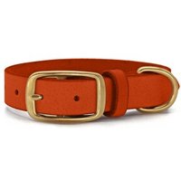 THE DOG IDEA Leder Halsband Orange S