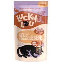 Lucky Lou Nassfutter Katze Adult Geflügel und Lachs 16x125 g