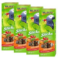 MultiFit Papagei Sticks 4x2er Gemüse, Honig