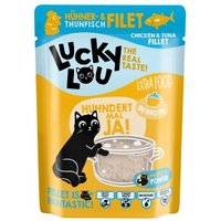 Lucky Lou Nassfutter Katze Extra Food Adult in Brühe Thunfisch und Huhn 12x70 g