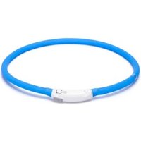 nobleza LED-Hundehalsband aus flexiblem Silikon – Zuschneidbar, Leicht, 3 Leuchtmodi blau