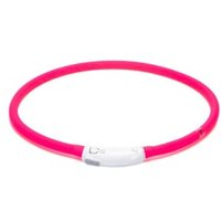 nobleza LED-Hundehalsband aus flexiblem Silikon – Zuschneidbar, Leicht, 3 Leuchtmodi rot