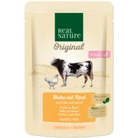 REAL NATURE Original Nassfutter Katze, Kitten 12x85g Huhn mit Rind