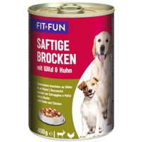 FIT+FUN Saftige Brocken Wild und Huhn 24x400 g