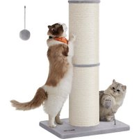 FEANDREA L/XXL Kratzbaum Kratzsäule mit Plüschball und Glocke 50 cm, 40 cm, 85 cm