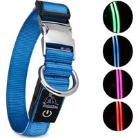 Petsation Leuchthalsband Hundehalsband blau M