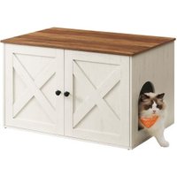 FEANDREA Katzenklo Schrank braun/ weiß