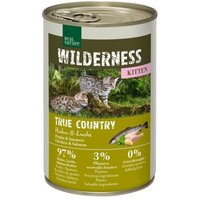 REAL NATURE WILDERNESS Nassfutter Katze, Kitten True Country, Huhn und Lachs 6x400 g