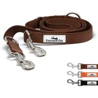 Freudentier Hundeleine 2m, gepolstert & verstellbar braun 2,5 cm