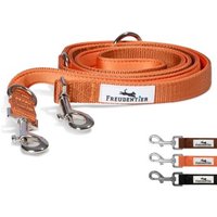 Freudentier Hundeleine 2m, gepolstert & verstellbar orange 2,5 cm