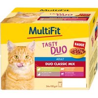 MultiFit Nassfutter Katze Adult, Duo Classic Mix - Tasty Duo, in Sauce, Multipack 24x100 g